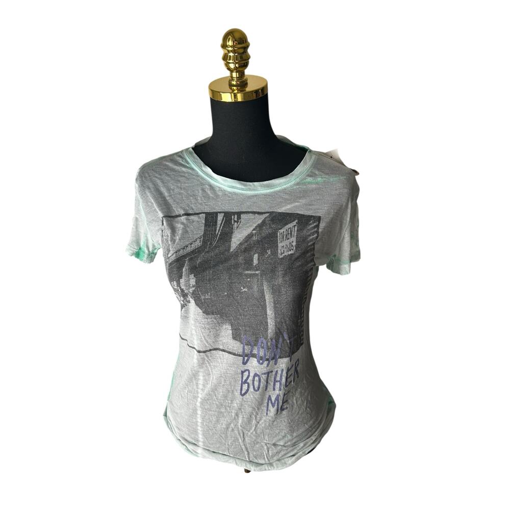 NWT Freeze Y2K Sheer Green City Street Graphic Tee “Don’t Bother Me” Size Large